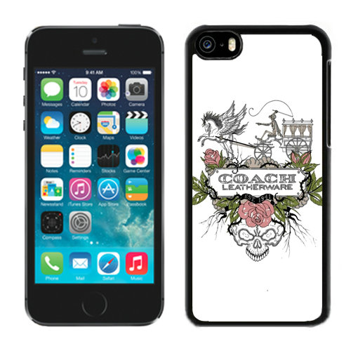 Coach Carriage Logo White iPhone 5C Cases DQV - Click Image to Close